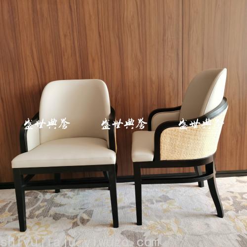 solid wood dining chair of shangrao resort international hotel rattan chair new chinese style solid wood electric dining tables and chairs customized