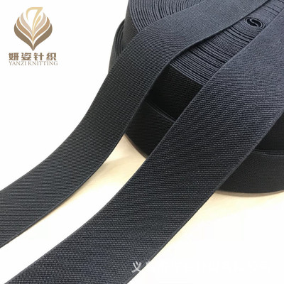 Black Shuttleless Twill Elastic Band 10cm Belt Bag Sizing Shaping Hard Rubber Band