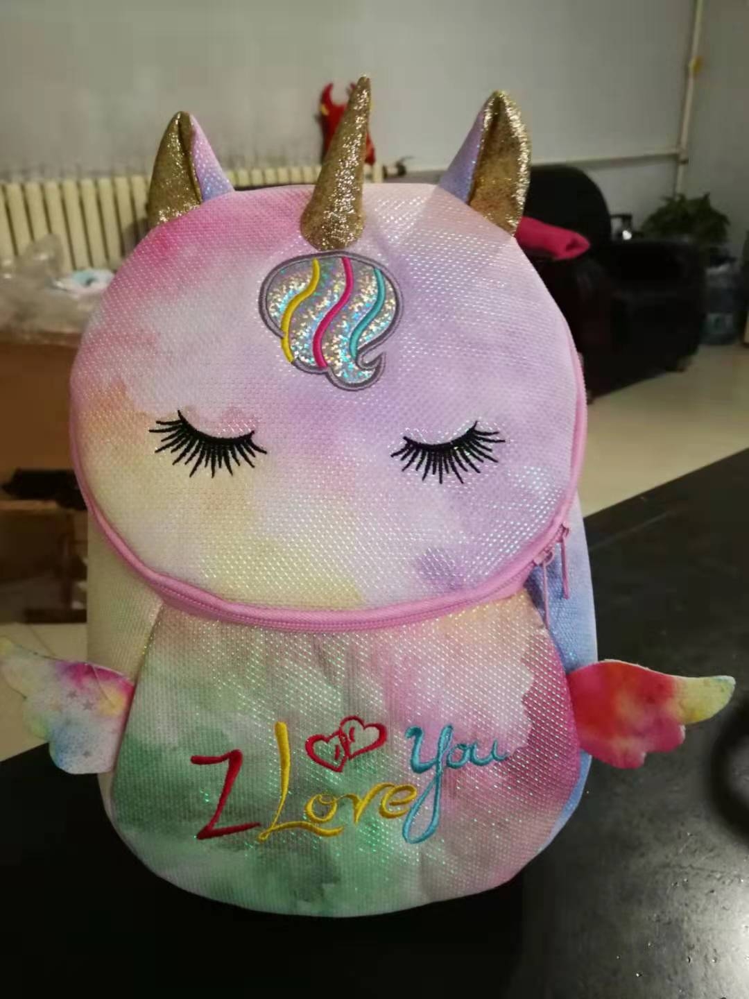unicorn backpacks baby bags cartoon pvc material 