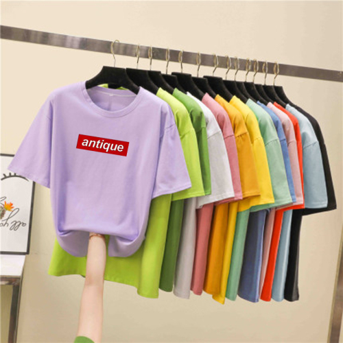 Summer Women‘s Short-Sleeved T-shirt Foreign Trade Supply New Korean Style Women‘s Cotton T-shirt Short-Sleeved Stall Wholesale