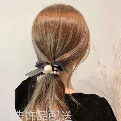 Korean Style New Headband Pearl Towel Ring Ins Rubber Band Hair Band BM Style Large Intestine Ring