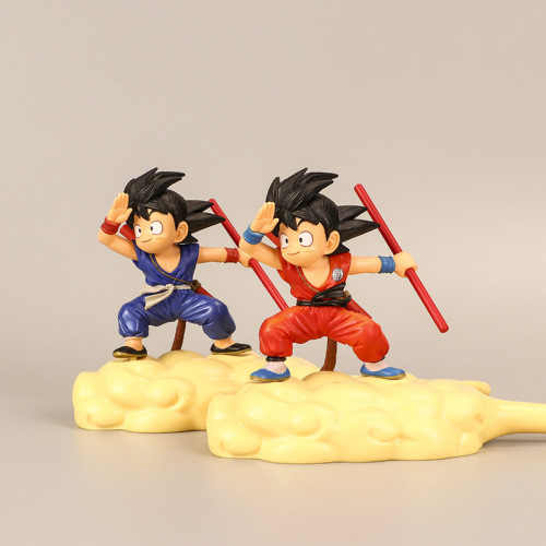 2 Dragon Ball Hand-Made Childhood Sun Wukong Stepping on the Muscles and Fighting Clouds Flying Doll Toy Cake Ornaments