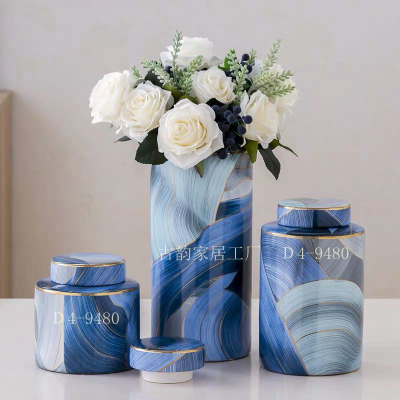 Guyun Factory Direct Ceramic Crafts Light Luxury Decoration Handmade High Temperature Real Gold Vase Candy Box