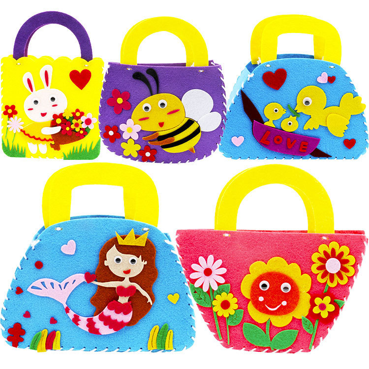 Non-Woven Fabric Cartoon Tote Kindergarten Children's DIY Handmade Material Kit Creative Childr