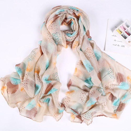 New Voile Dotted Prints Spring and Summer Leisure Women‘s Scarf Shawl Scarf Factory Direct Sales in Stock