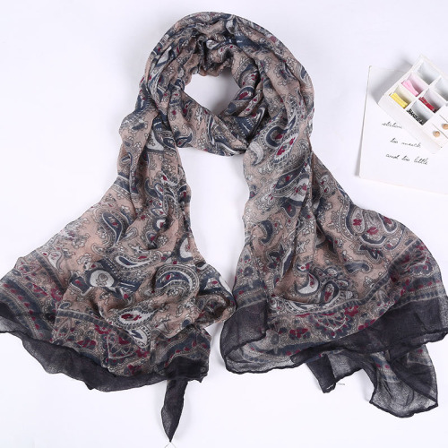 New Voile Cashew Print Spring and Summer Leisure Women‘s Scarf Shawl Bandana