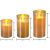Electroplating Amber-Yellow Glass LED Candle Simulation Swing Flame Remote