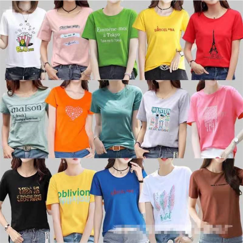 special offer short-sleeved t-shirt for women 2024 summer new fashion korean style loose cartoon women‘s printed wear stall wholesale