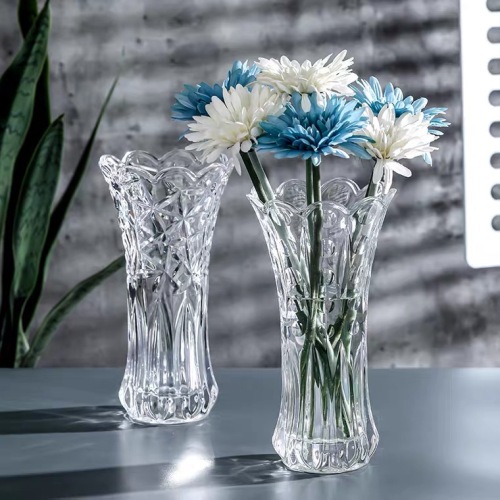 25 9 Mukhi Series Crystal Glass Vase Transparent Vase Flower Arrangement Hydroponic Home Decoration