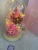 Preserved Fresh Flower Flamingo with Lights Glass Cartoon Ornaments, High-End Gift Present Essential