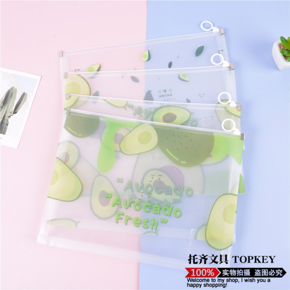 Cartoon Transparent File Bag Storage Folder Student Large Ca...