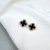 Silver Needle Lucky FourLeaf Clover Stud Earrings Simple Classic Simple Diamond Stars Heart Square Earrings for Women