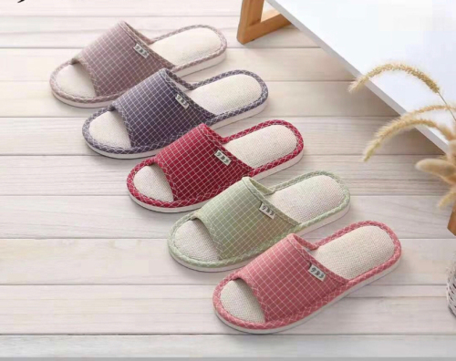 Four Seasons Couple Slippers Men‘s Sub-Cotton and Linen New Home Non-Slip Indoor Soft Bottom Summer Floor Women‘s Spring and Autumn