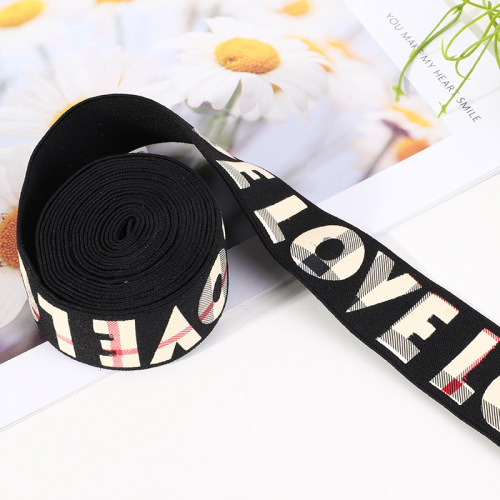 factory direct supply color elastic headband spot love letter pattern waist elastic ribbon wholesale