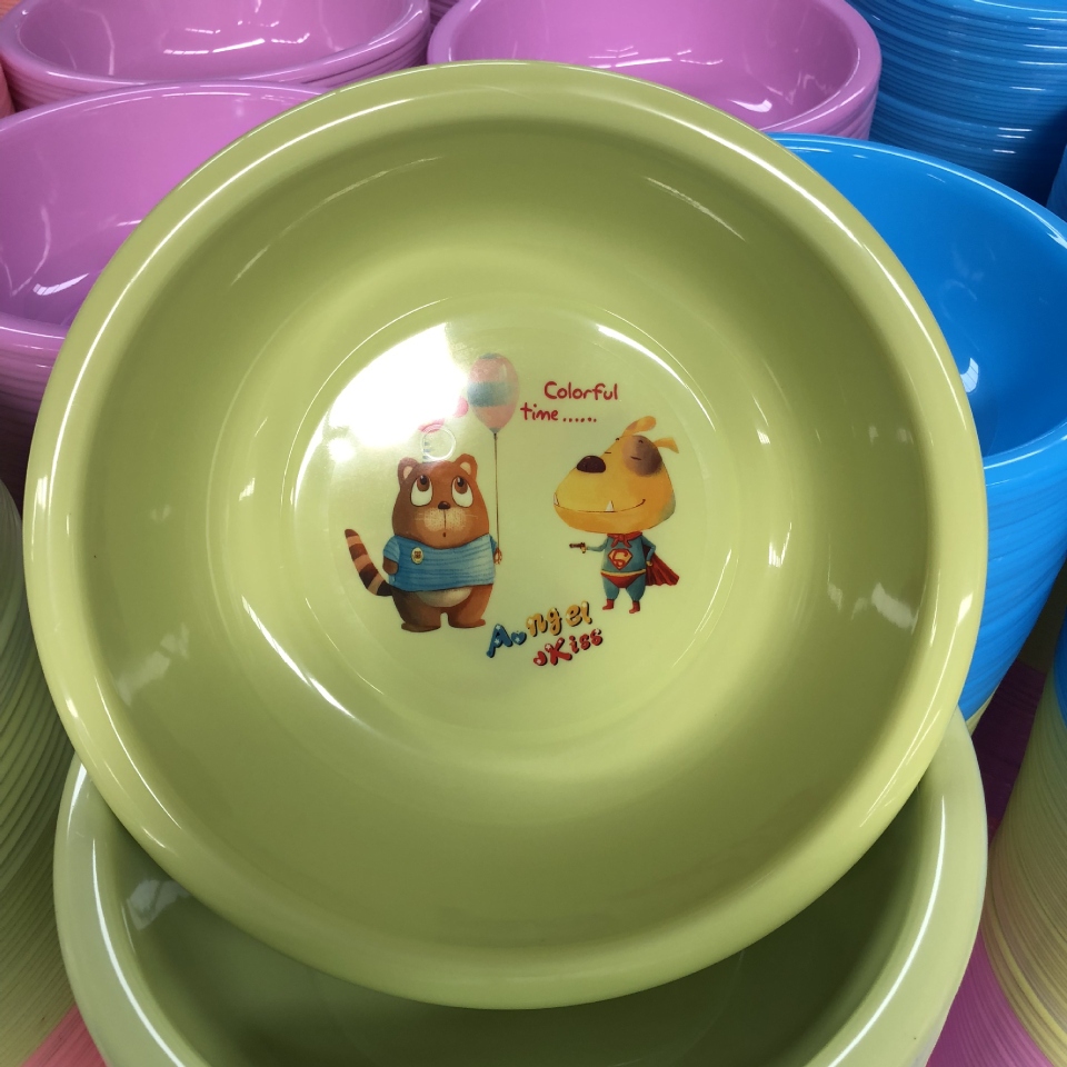 家用洗脸盆35cm塑料盆洗手洗菜洗衣盆广告盆可定制logo 礼品赠送