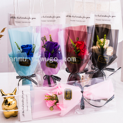 New Portable Bag Rose Soap Bouquet Mother's Day Birthday Gift Company Activity Wedding Gift Foreign Trade