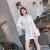 2021spring and Autumn New Korean Style High Waist Slim Solid Color Long Sleeve Hooded Sweater Dress Women's Clothing Wholesale