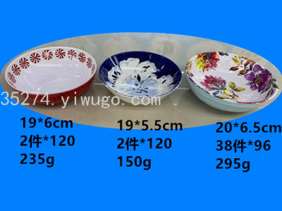 Melamine Tableware Melamine Bowl Imitation Ceramic Bowl Running Rivers and Lakes Stall Hot Selling Full Cabinet with More Favorable Price