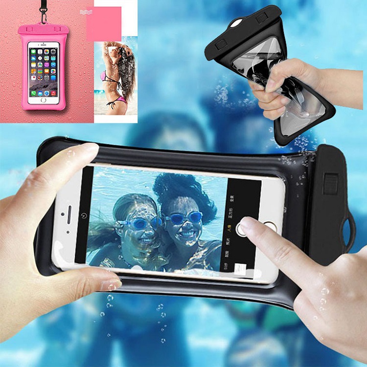 Floating Airbag Inflatable Mobile Phone Anti-Water Bag Outdoor Swimming Drifting Diving Transparent 