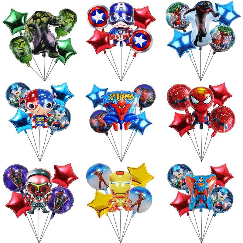 5x Superman Marvel Ballon Avengers Ballon 5 Stück Superman Ballon Junge party 
