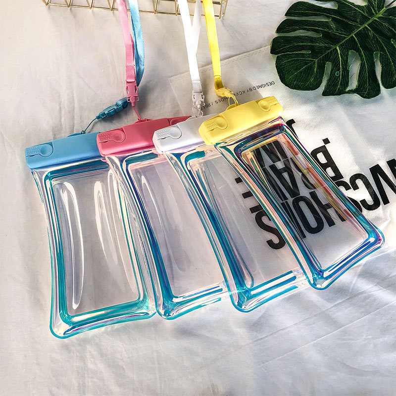 Colorful Light Inflatable Mobile Phone Waterproof Bag Touch Screen Transparent Sealed Multi-Color Fl