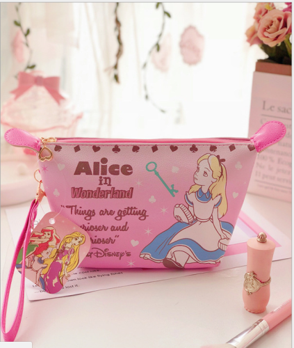Cartoon Cute Mermaid Cosmetic Bag Coin Purse Pu Hand Bag Alice Princess Cosmetic Bag 