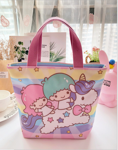 multi-cartoon pu lunch bag kt cat leather lunch box bag ballet rabbit pu hand bag leather