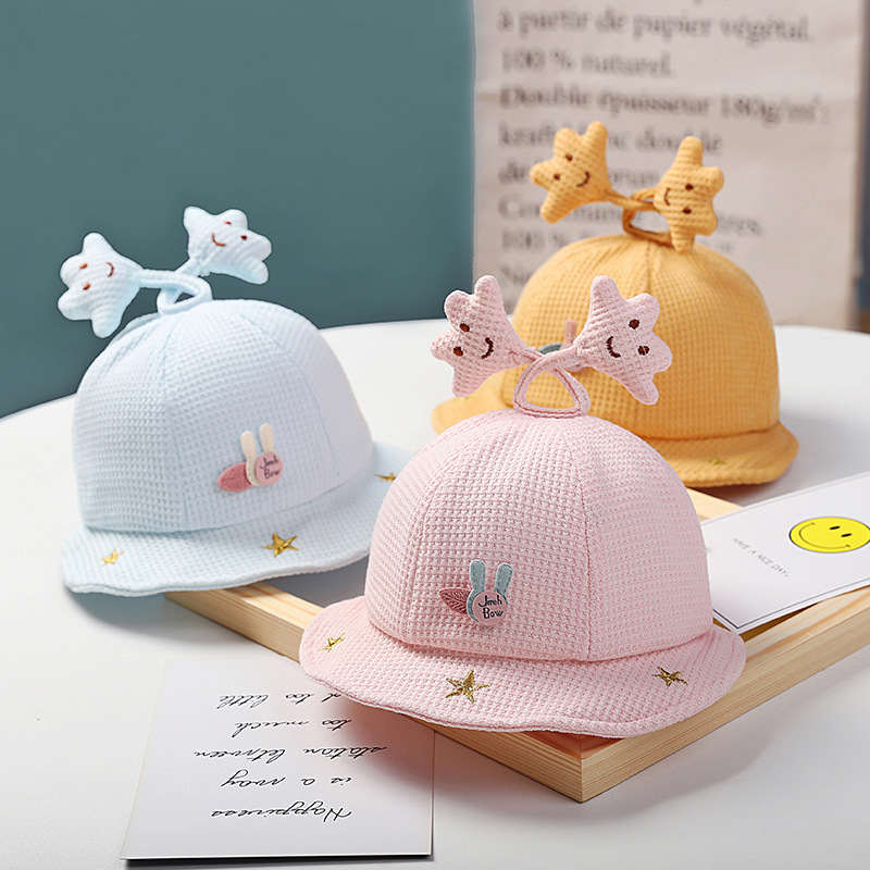 Autumn and Winter New Male and Female Baby Sun-Shade Fisherman Hat-6 Months Cartoon Stars Baby Hat B