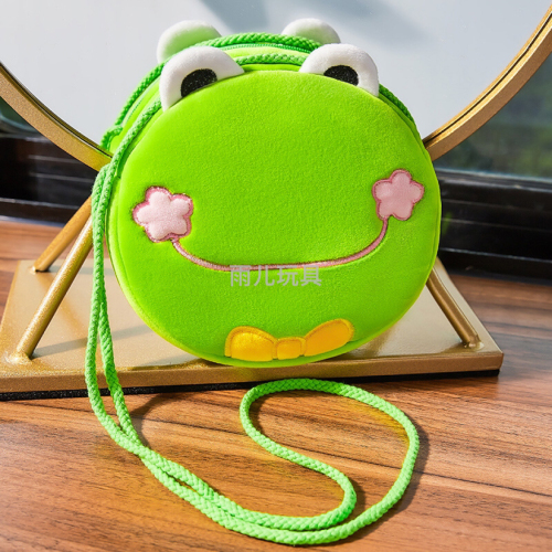 Plush Toy Satchel Children‘s Satchel Children‘s Bag Small Bag 18cm Innovative Cartoon Messenger Bag Frog Bag Women 