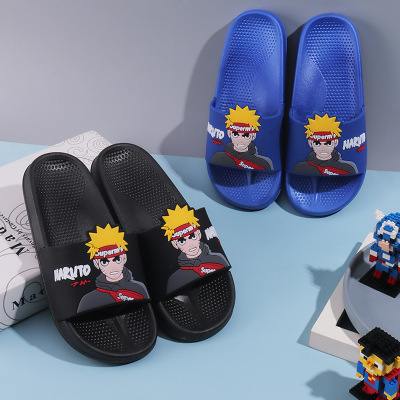 Older Boys Sandals and Slippers Anime Summer New Fire Shadow Statement Slippers Trend Outdoor Non-Slip Indoor and Outdoor Bathroom Slippers