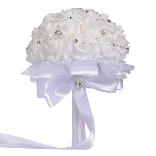 Korean White PE Artificial Flower Wedding Bride Bouquet New European and American Western Wedding Supplies Wedding Bouquet