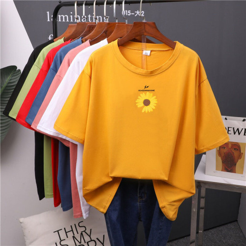 Spring and Summer Women‘s Clothing Short-Sleeved T-shirt Foreign Trade Women‘s Cotton T New Loose Top Collar Women‘s Short-Sleeved Shirt Factory Wholesale