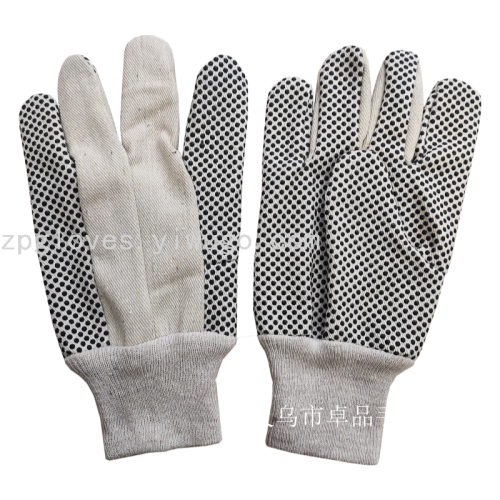 10 oz beads canvas gloves 80g screw type diagonal cloth glue dispensing non-slip labor protection gloves