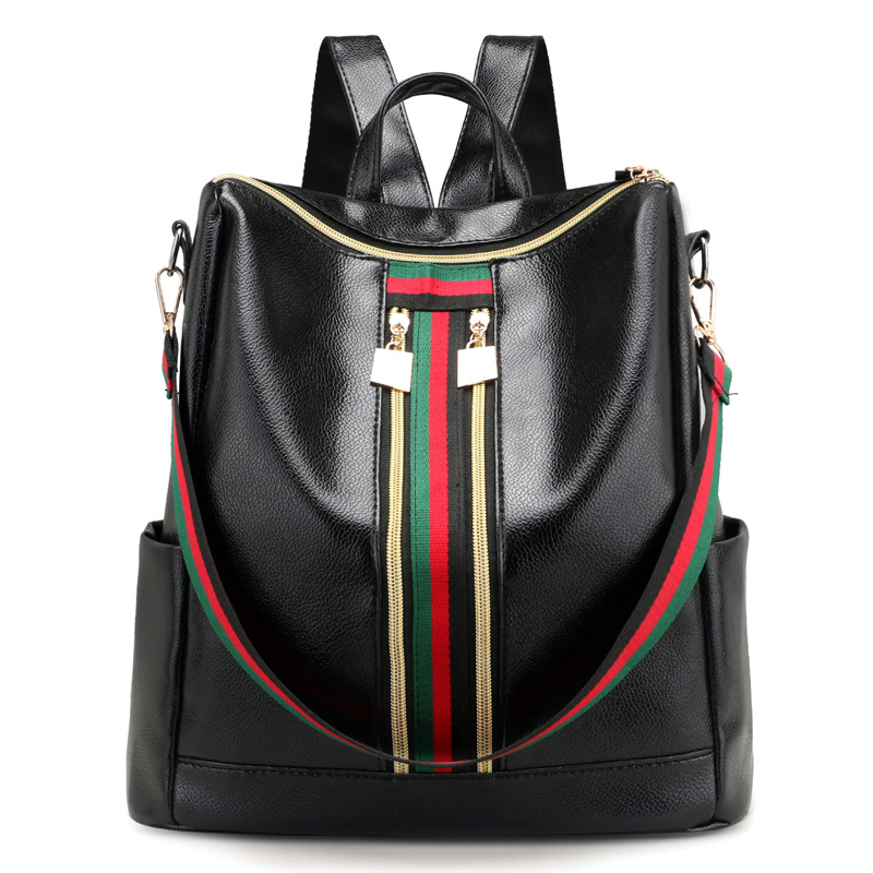 Backpack Women's Korean-Style New Trendy Women's Bags Fashion Soft Leather Student Schoolb