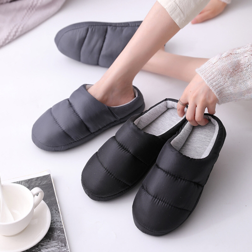 2 autumn and winter new personalized men‘s and women‘s fashion slippers indoor cotton slippers rain down down down bread slippers
