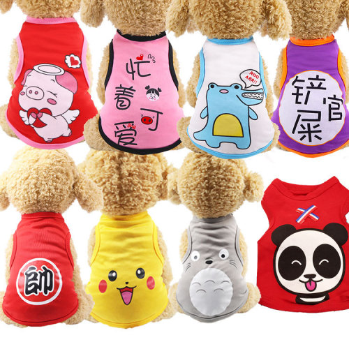 new cartoon pet vest teddy puppy dog clothes spring/summer clothing small dog vip cat pet clothes