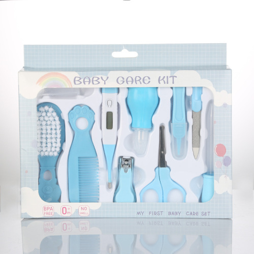 manufacturers supply foreign trade english baby brush comb nasal aspirator set scissors nail tool care ten-piece set