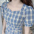 Young Cheongsam Improved Dress 2021 New Chinese Style Grid Slim Square Collar Petite Skirt