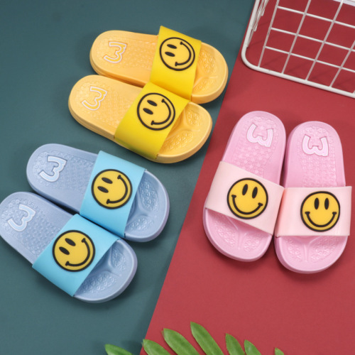 children‘s slippers non-slip new smiley face slippers cute indoor slippers couple‘s home home shoes bath bathroom slippers