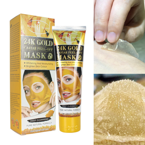 Cross-Border Aichun24k Gold Caviar Tearing Mask Fade Blackhead Skin Brightening Mask Foreign Trade Exclusive