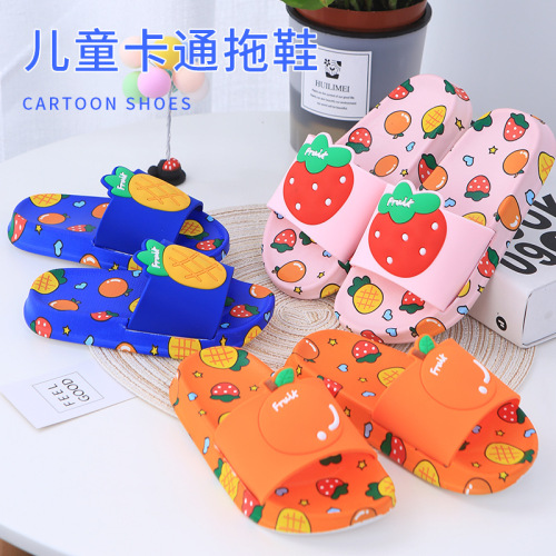 Factory Wholesale Summer New Children‘s Fruit Slippers Boys and Girls Baby Home Indoor Comfortable Slippers Outdoor Slippers
