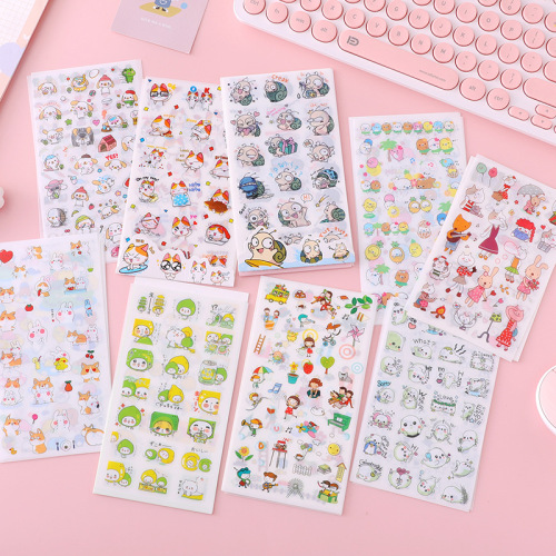 Japanese Cute Character Journal Stickers Ins Style Journal Material Bag Stickers Kindergarten Water Cup Decoration Small Pattern