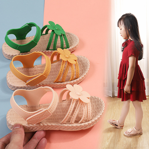 2021 Spring Festival Children‘s Sandals Princess Shoes for Girls Soft Bottom Children‘s Beach Shoes Medium and Big Children All-Match Korean Style Sandals