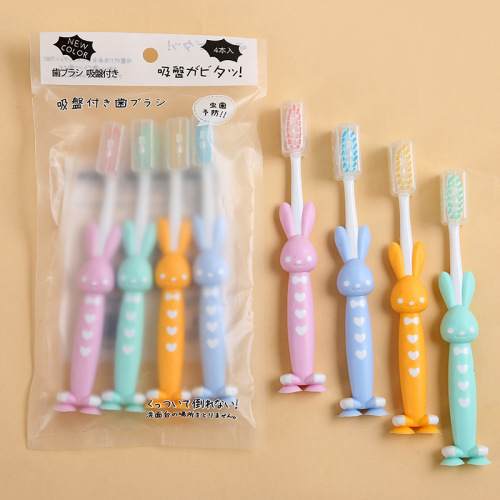Macaron Cartoon Bunny Bear Children‘s Toothbrush Japanese Baby Soft Hair Toothbrush