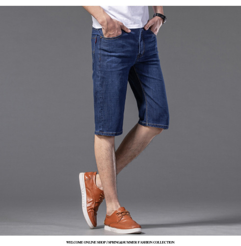 2024 summer thin denim shorts men‘s five-point pants korean fashion casual youth trend straight shorts