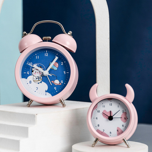 Cartoon Children‘s Large Volume Alarm Little Alarm Clock Primary and Secondary School Students Multi-Functional Antair Nightstand Creative Clock Ringing Bell