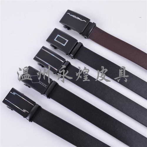 4.0cm Flat Square Edge Fashion Casual Automatic Buckle Belt Men‘s Business Belt