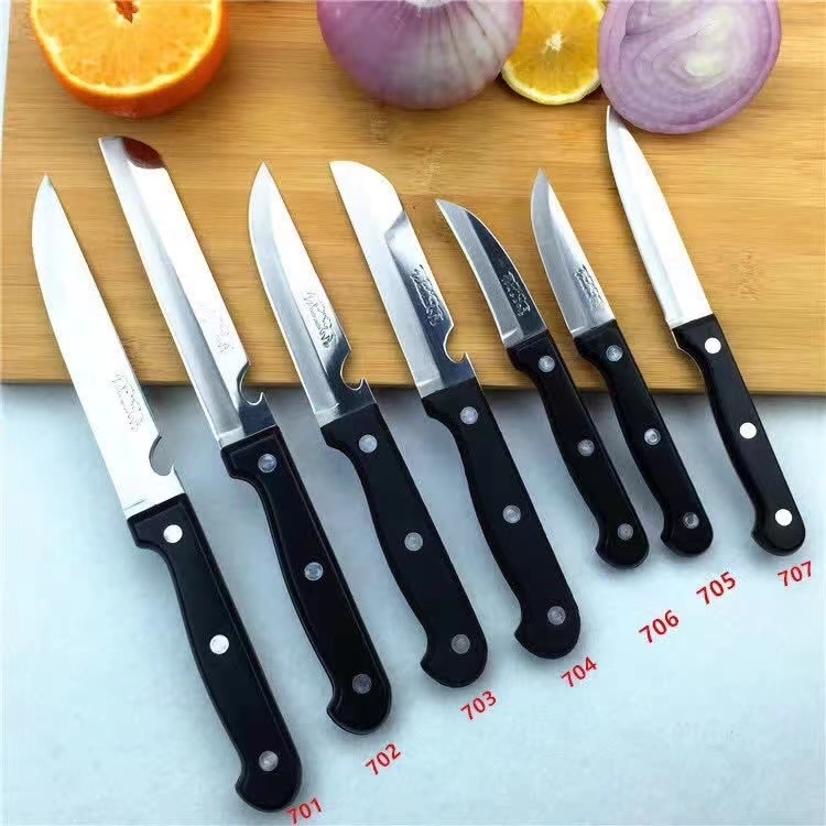 701series cutting tools double fish black handle fruit knife