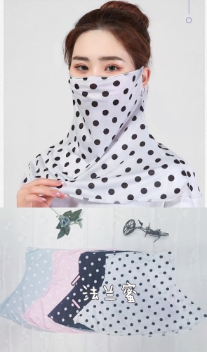Summer Sun Protection Face Mask Cover Face Ice Silk Thin Veil Cover Face Full Face Neck Protection Neck Integrated Face Towel