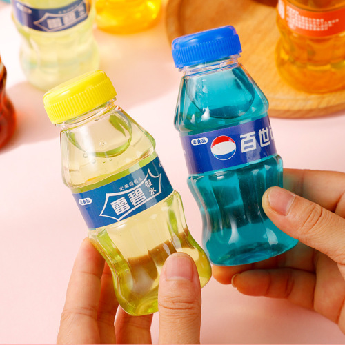 Online Celebrity Slim Fake Water Nose Mud Soda Bottle decompression Transparent Non-Stick Beverage Packaging Box Crystal Clay